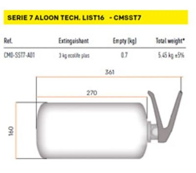 OMP CMSST7 3 kg Manuellt släcksystem FIA